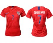 Wholesale Cheap Women's USA #7 Dahlkemper Away Soccer Country Jersey
