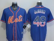 Wholesale Cheap Mets #48 Jacob DeGrom Blue USA Flag Fashion Stitched MLB Jersey