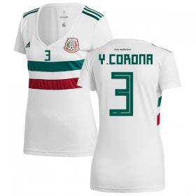Wholesale Cheap Women\'s Mexico #3 Y.Corona Away Soccer Country Jersey