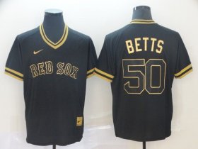Wholesale Cheap Men Boston Red Sox 50 Betts Black gold Game Nike 2022 MLB Jersey