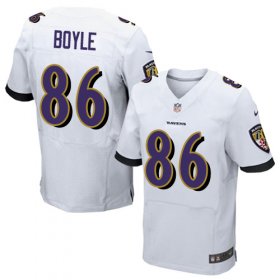 Wholesale Cheap Nike Ravens #86 Nick Boyle White Men\'s Stitched NFL New Elite Jersey