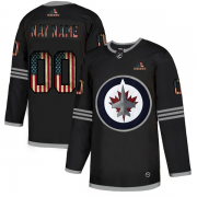 Wholesale Cheap Winnipeg Jets Custom Adidas Men's Black USA Flag Limited NHL Jersey