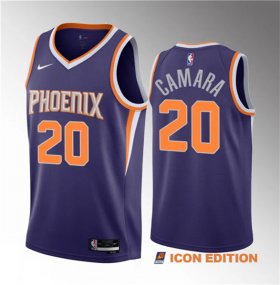Wholesale Cheap Men\'s Phoenix Suns #20 Toumani Camara Purple 2023 Draft Icon Edition Stitched Basketball Jersey