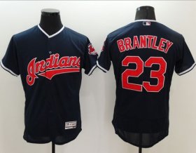 Wholesale Cheap Indians #23 Michael Brantley Navy Blue Flexbase Authentic Collection Stitched MLB Jersey