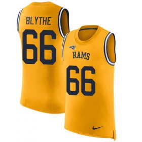 Wholesale Cheap Nike Rams #66 Austin Blythe Gold Men\'s Stitched NFL Limited Rush Tank Top Jersey