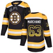 Wholesale Cheap Adidas Bruins #63 Brad Marchand Black Home Authentic Drift Fashion Stanley Cup Final Bound Stitched NHL Jersey