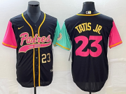 Wholesale Cheap Men's San Diego Padres #23 Fernando Tatis Jr Number Black NEW 2023 City Connect Cool Base Stitched Jersey
