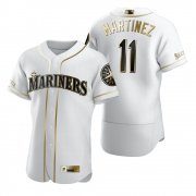 Wholesale Cheap Seattle Mariners #11 Edgar Martinez White Nike Men's Authentic Golden Edition MLB Jersey