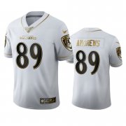 Wholesale Cheap Baltimore Ravens #89 Mark Andrews Men's Nike White Golden Edition Vapor Limited NFL 100 Jersey
