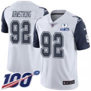 Wholesale Cheap Nike Cowboys #92 Dorance Armstrong White Men's Stitched With Established In 1960 Patch NFL Limited Rush 100th Season Jersey