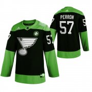 Wholesale Cheap St. Louis Blues #57 David Perron Men's Adidas Green Hockey Fight nCoV Limited NHL Jersey