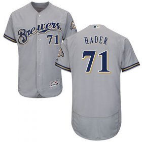 Wholesale Cheap Brewers #71 Josh Hader Grey Flexbase Authentic Collection Stitched MLB Jersey