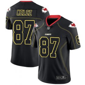Wholesale Cheap Nike Chiefs #87 Travis Kelce Lights Out Black Men\'s Stitched NFL Limited Rush Jersey