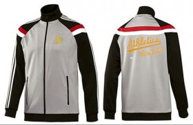 Wholesale Cheap MLB Oakland Athletics Zip Jacket Grey