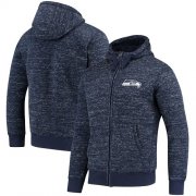 Wholesale Cheap Men's Seattle Seahawks G-III Sports by Carl Banks Heathered College Navy Discovery Sherpa Full-Zip Jacket