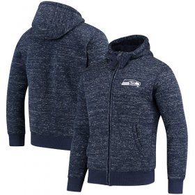 Wholesale Cheap Men\'s Seattle Seahawks G-III Sports by Carl Banks Heathered College Navy Discovery Sherpa Full-Zip Jacket