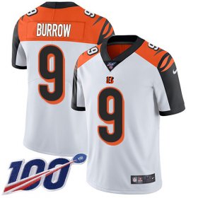 Wholesale Cheap Nike Bengals #9 Joe Burrow White Men\'s Stitched NFL 100th Season Vapor Untouchable Limited Jersey