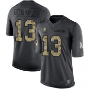 Wholesale Cheap Nike Browns #13 Odell Beckham Jr Black Youth Stitched NFL Limited 2016 Salute to Service Jersey