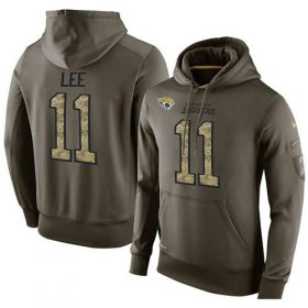 Wholesale Cheap NFL Men\'s Nike Jacksonville Jaguars #11 Marqise Lee Stitched Green Olive Salute To Service KO Performance Hoodie