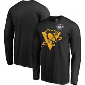 Wholesale Cheap Men\'s Pittsburgh Penguins Black 2019 Stadium Series Primary Logo Long Sleeve T-Shirt