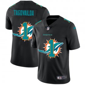 Wholesale Cheap Miami Dolphins #1 Tua Tagovailoa Men\'s Nike Team Logo Dual Overlap Limited NFL Jersey Black