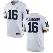 Wholesale Cheap Men's Michigan Wolverines #16 Denard Robinson Retired White Stitched College Football Brand Jordan NCAA Jersey