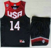Wholesale Cheap 2014 USA Dream Team #14 Anthony Davis Blue Basketball Jersey Suits