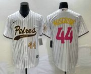 Wholesale Cheap Men's San Diego Padres #44 Joe Musgrove Number White Pinstripe 2023 City Connect Cool Base Stitched Jersey