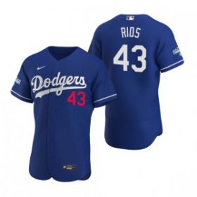 Wholesale Cheap Los Angeles Dodgers #43 Edwin Rios Royal 2020 World Series Champions Jersey
