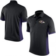 Wholesale Cheap Men's Nike NFL Baltimore Ravens Black Team Issue Performance Polo