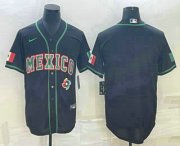 Cheap Men's Mexico Baseball Blank 2023 Black World Baseball Classic Stitched Jersey