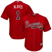 Wholesale Cheap Braves #1 Ozzie Albies Red New Cool Base Stitched MLB Jersey