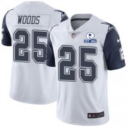 Wholesale Cheap Nike Cowboys #25 Xavier Woods White Men's Stitched With Established In 1960 Patch NFL Limited Rush Jersey