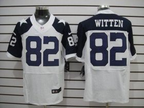 Wholesale Cheap Nike Cowboys #82 Jason Witten White Thanksgiving Throwback Men\'s Stitched NFL Elite Jersey