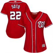 Wholesale Cheap Nationals #22 Juan Soto Red Alternate Women's Stitched MLB Jersey