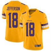 Wholesale Cheap Nike Vikings #18 Justin Jefferson Gold Men's Stitched NFL Limited Inverted Legend Jersey
