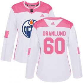 Wholesale Cheap Adidas Oilers #60 Markus Granlund White/Pink Authentic Fashion Women\'s Stitched NHL Jersey