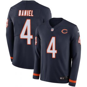 Wholesale Cheap Nike Bears #4 Chase Daniel Navy Blue Team Color Men\'s Stitched NFL Limited Therma Long Sleeve Jersey