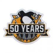 Wholesale Cheap Stitched 2017 Official Pittsburgh Penguins 50th Anniversary Jersey Patch