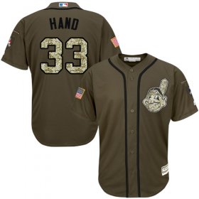 Wholesale Cheap Indians #33 Brad Hand Green Salute to Service Stitched MLB Jersey