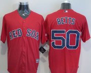 Wholesale Cheap Red Sox #50 Mookie Betts Red New Cool Base Stitched MLB Jersey