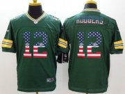 Wholesale Cheap Nike Packers #12 Aaron Rodgers Green Team Color Men's Stitched NFL Elite USA Flag Fashion Jersey