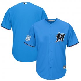 Wholesale Cheap Miami Marlins Majestic 2019 Spring Training Cool Base Blue Stitched MLB Jersey
