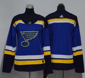 Wholesale Cheap Adidas Blues Blank Blue Home Authentic Women\'s Stitched NHL Jersey