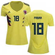 Wholesale Cheap Women's Colombia #18 Fabra Home Soccer Country Jersey