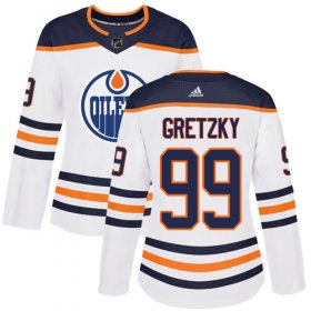 Wholesale Cheap Adidas Oilers #99 Wayne Gretzky White Road Authentic Women\'s Stitched NHL Jersey