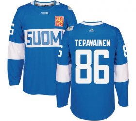 Wholesale Cheap Team Finland #86 Teuvo Teravainen Blue 2016 World Cup Stitched NHL Jersey