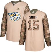 Wholesale Cheap Adidas Predators #15 Craig Smith Camo Authentic 2017 Veterans Day Stitched NHL Jersey
