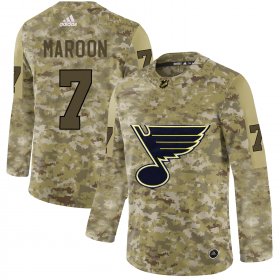 Wholesale Cheap Adidas Blues #7 Patrick Maroon Camo Authentic Stitched NHL Jersey