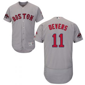 Wholesale Cheap Red Sox #11 Rafael Devers Grey Flexbase Authentic Collection 2018 World Series Champions Stitched MLB Jersey